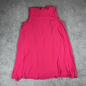 Eliza J Dress Womens 18W Pink Sleeveless Bow Neck A-Line Chiffon Cocktail Party